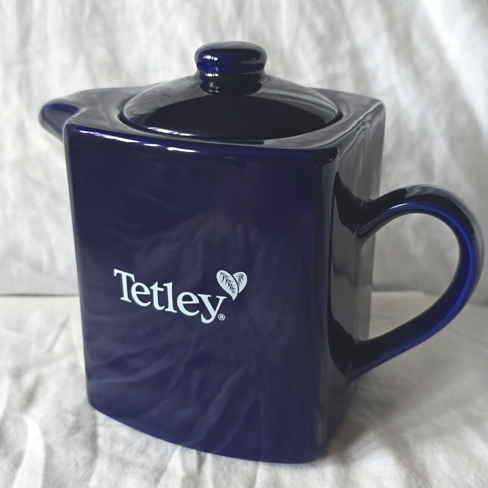 Collectors Tetley Tea Cobalt Blue Ceramic Teapot